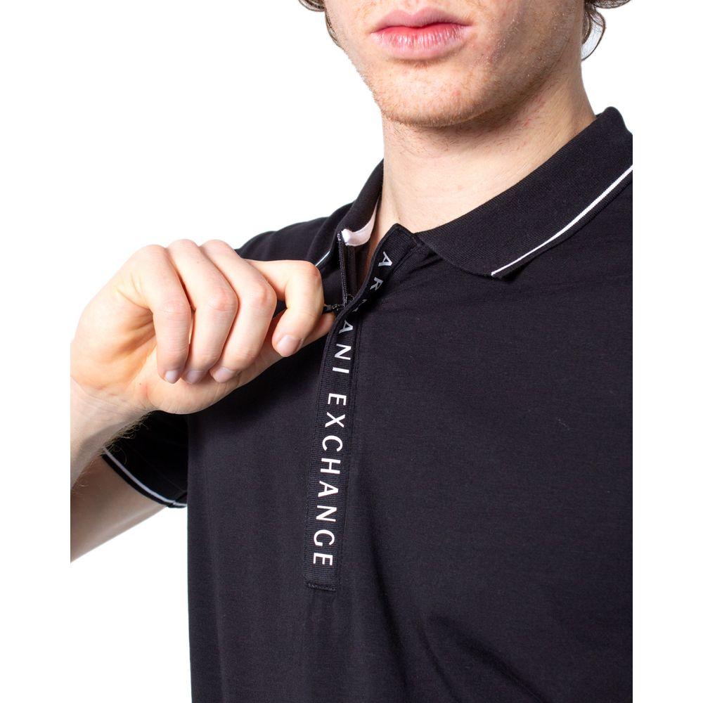 Armani Exchange Black Cotton Polo Shirt Armani Exchange