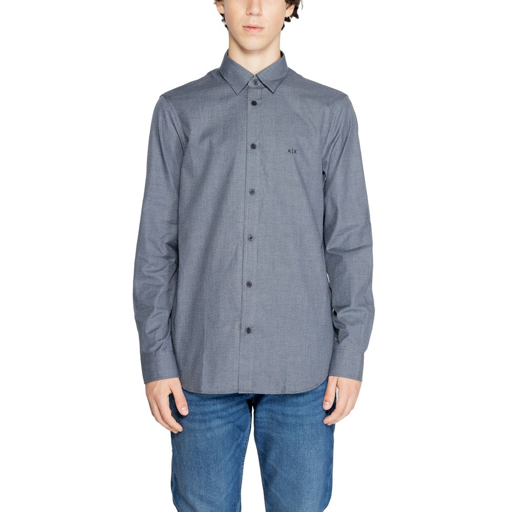 Armani Exchange Blue Cotton Shirt Armani Exchange