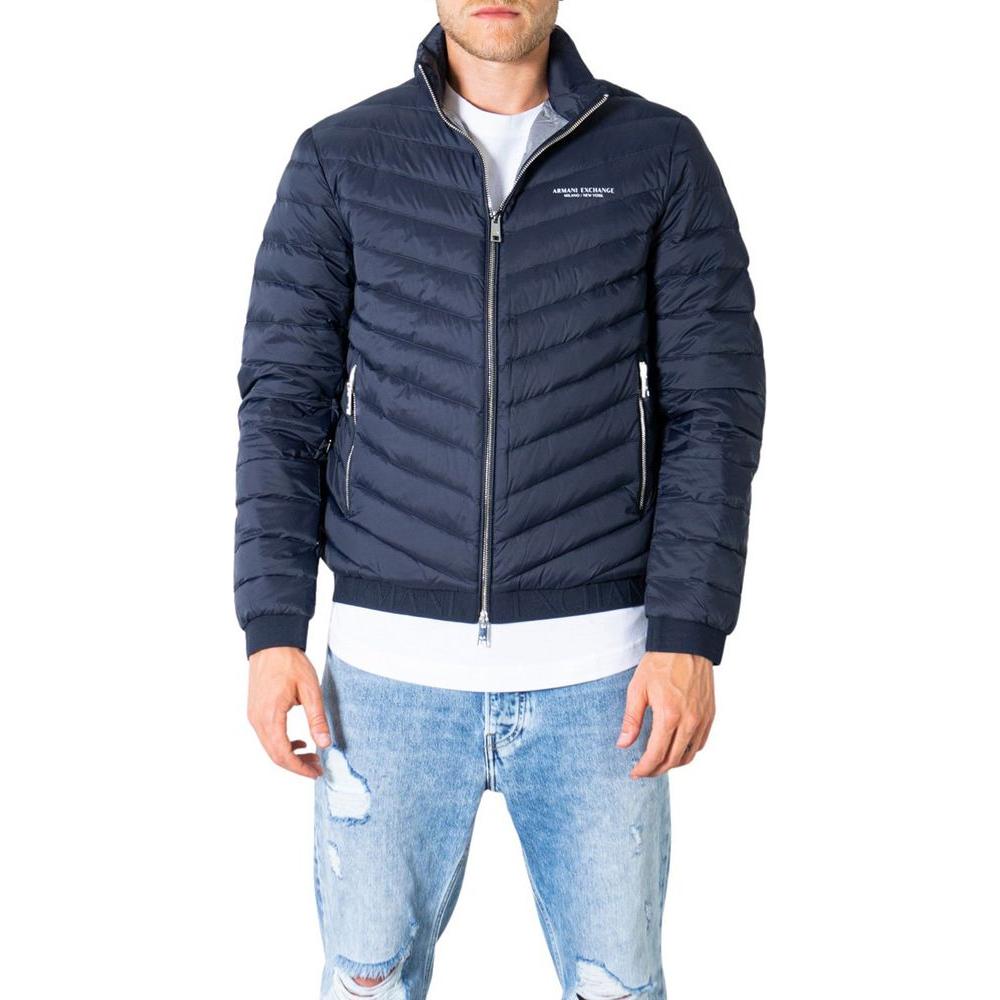 Armani Exchange Blue Polyester Jacket Armani Exchange