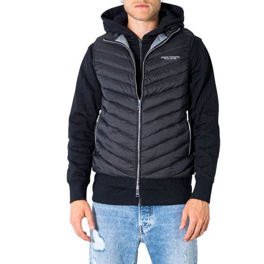 Armani Exchange Black Polyester Jacket Armani Exchange