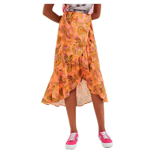 Desigual Orange Viscose Skirt Desigual