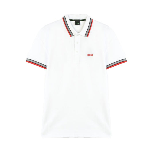 Hugo Boss Black And White Cotton Polo Shirt Hugo Boss