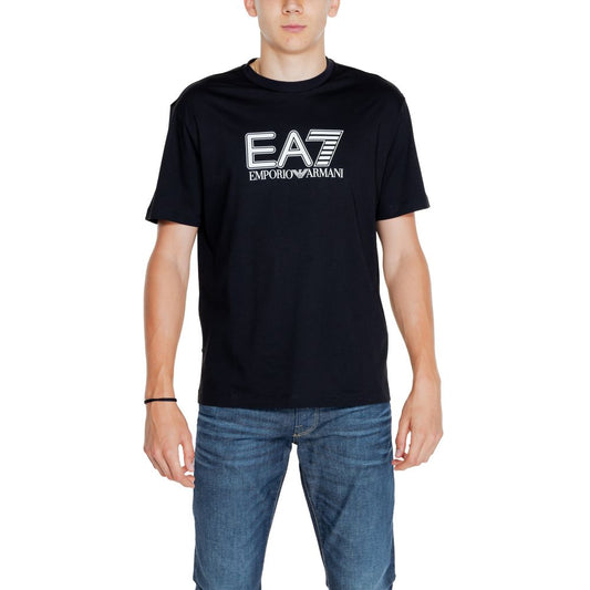 EA7 Emporio Armani Black Cotton T-Shirt EA7 Emporio Armani