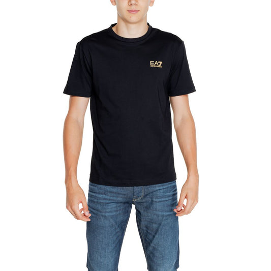 EA7 Emporio Armani Black Cotton T-Shirt EA7 Emporio Armani