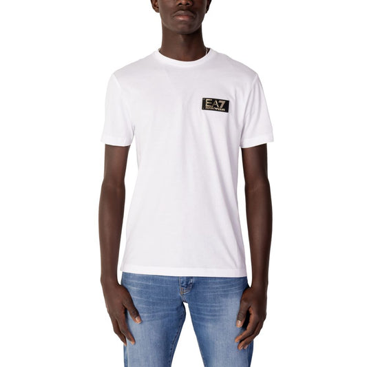 EA7 Emporio Armani White Cotton T-Shirt EA7 Emporio Armani