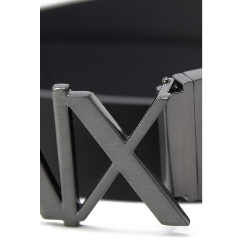 Armani Exchange Black Leather Regular Belt