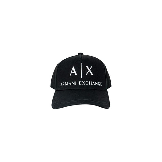 Armani Exchange Black Cotton Hats & Cap Armani Exchange