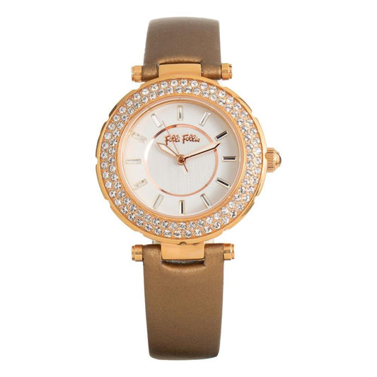 Folli Follie Brown Leather Watch Folli Follie Rosy Brown