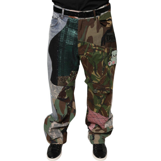 Dolce & Gabbana Multicolor Patchwork Camouflage Denim Jeans Dolce & Gabbana Dark Slate Gray