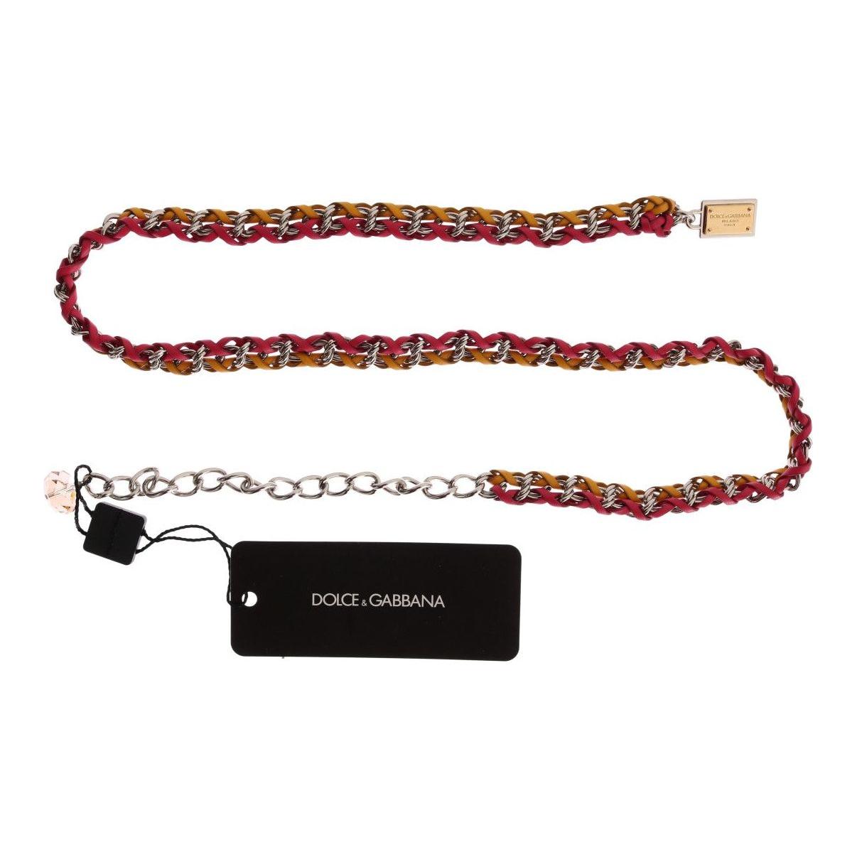 حزام دولتشي آند غابانا الأنيق المزين بالكريستال متعدد الألوان