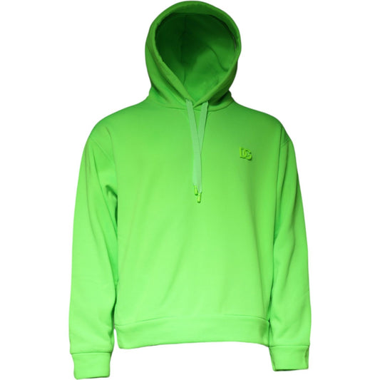 Dolce & Gabbana Green Logo Hooded Pullover Sweatshirt Sweater Dolce & Gabbana Light Green
