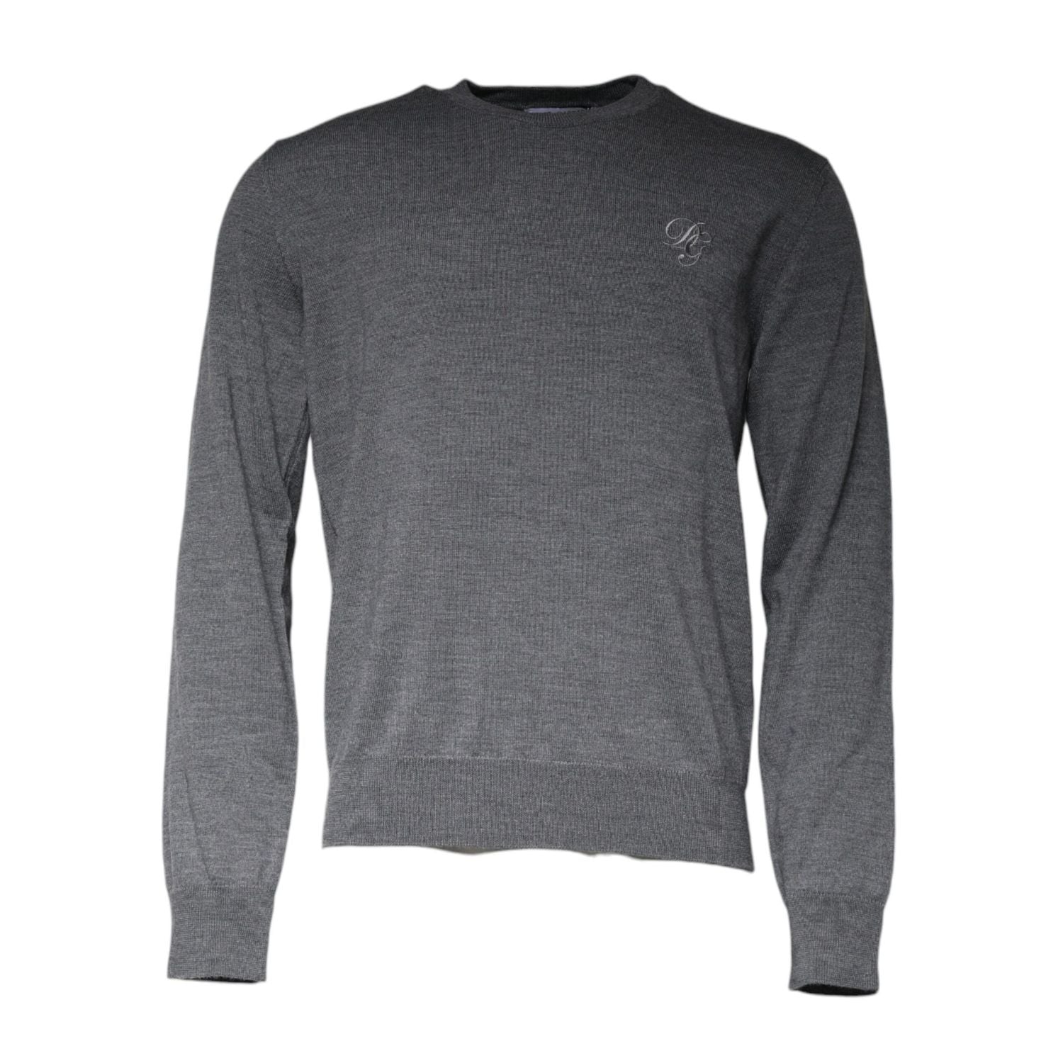Dolce & Gabbana Dark Gray Wool Crew Neck Pullover Sweater