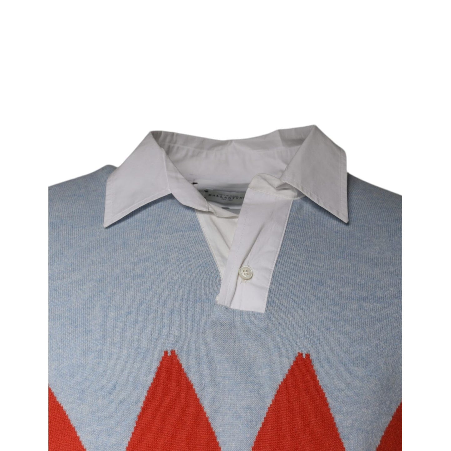 Ballantyne Multicolor Patterned Collared Long Sleeves Pullover Sweater Ballantyne