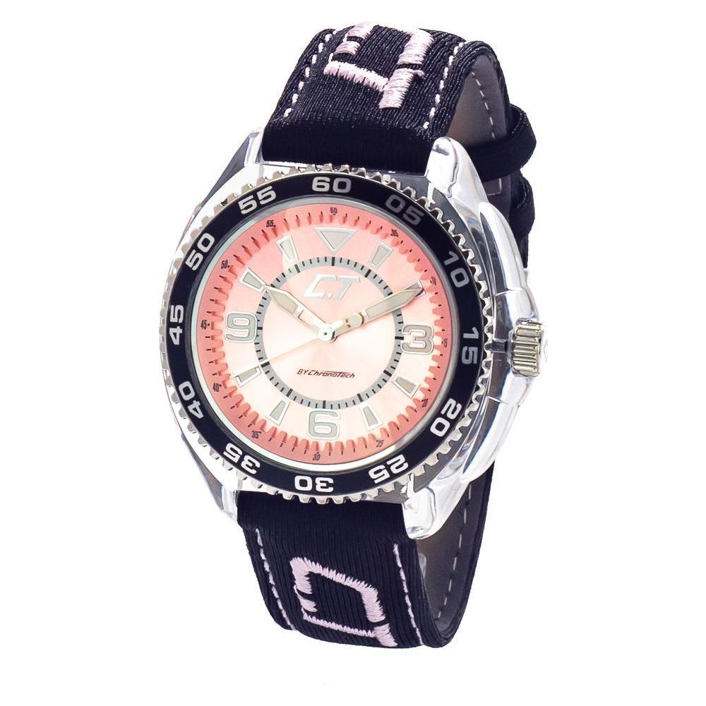 Chronotech Black Leather Dress Watch Chronotech