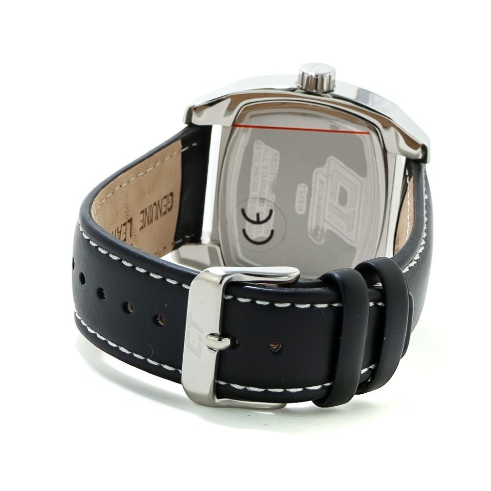 Chronotech Black Leather Dress Watch