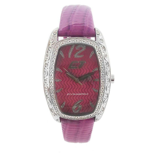 Chronotech Purple Leather Watch Chronotech Dim Gray