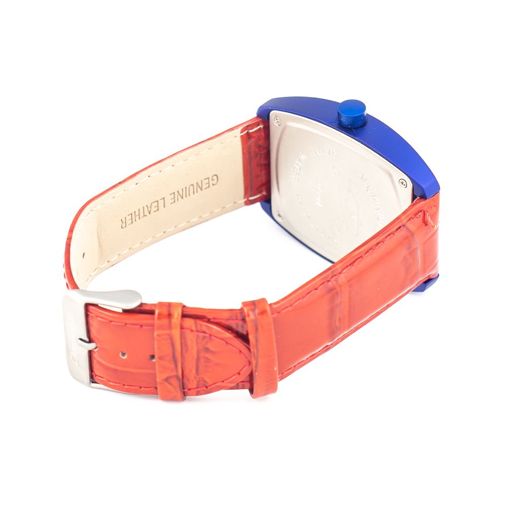 Chronotech Red Leather Dress Watch