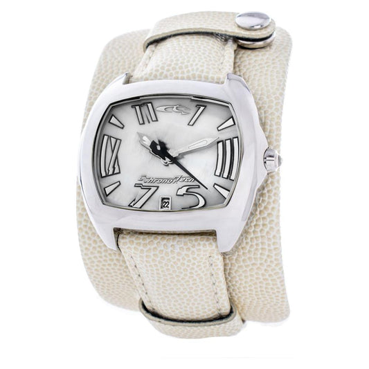 Chronotech Beige Leather Watch Chronotech Light Gray