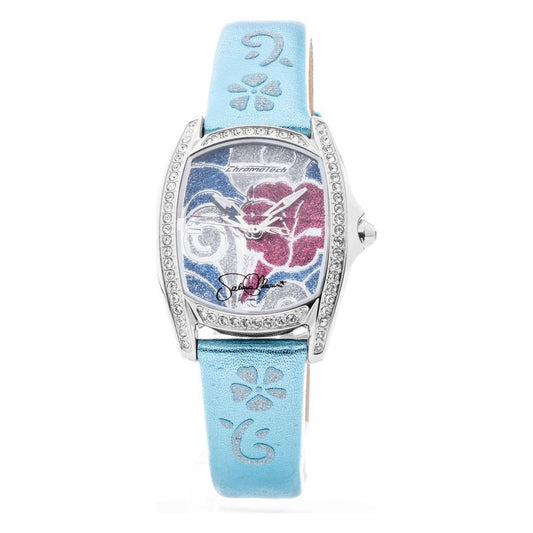 Chronotech Blue Leather Watch Chronotech Light Gray