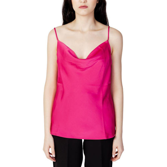 Vila Clothes Pink Polyester Tops & T-Shirt Vila Clothes Violet Red