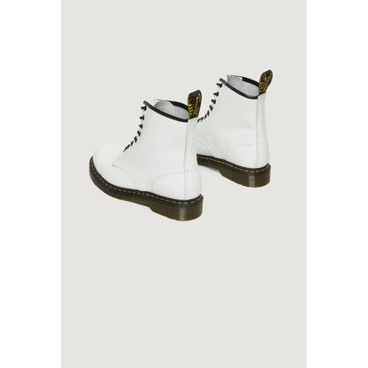 Dr. Martens White Leather Lace-Up Boots