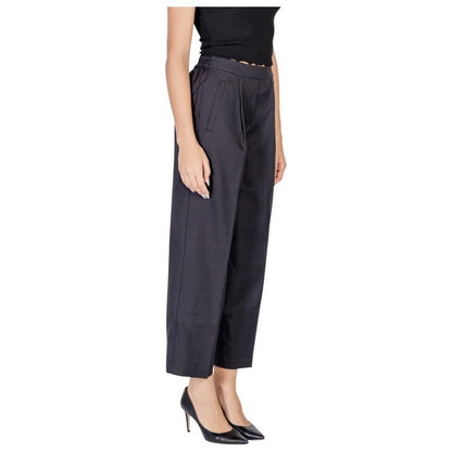 ICHI Black Polyester Casual Pants ICHI