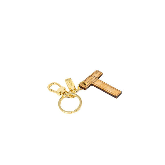 Alviero Martini Prima Classe Beige Leather Keychain Alviero Martini Prima Classe