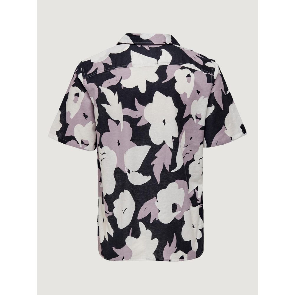 Only & Sons Purple Linen Shortsleeve Shirt