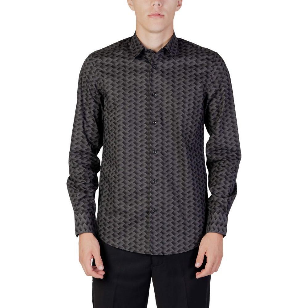 Antony Morato Gray Cotton Pattern Shirt