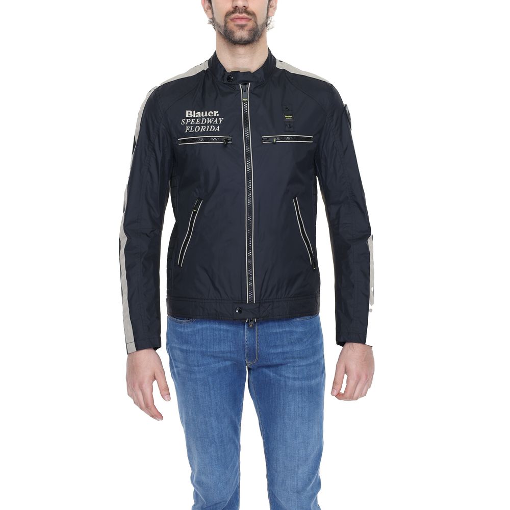 Blauer Black Polyamide Biker Jacket Blauer