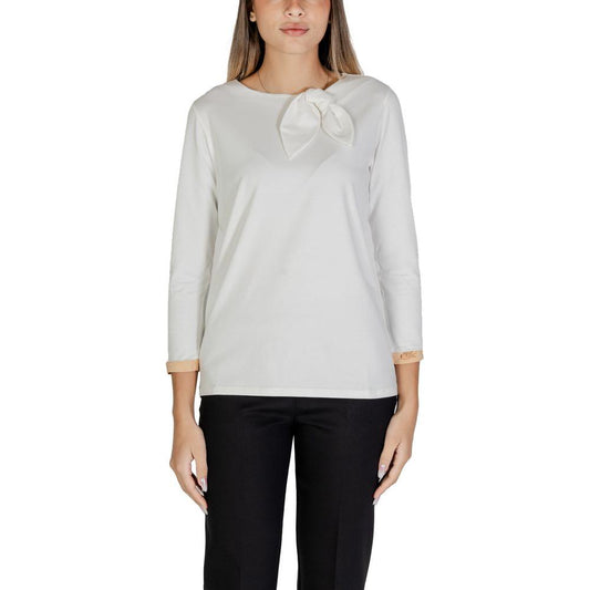 Alviero Martini Prima Classe White Cotton Tops & T-Shirt Alviero Martini Prima Classe Light Gray