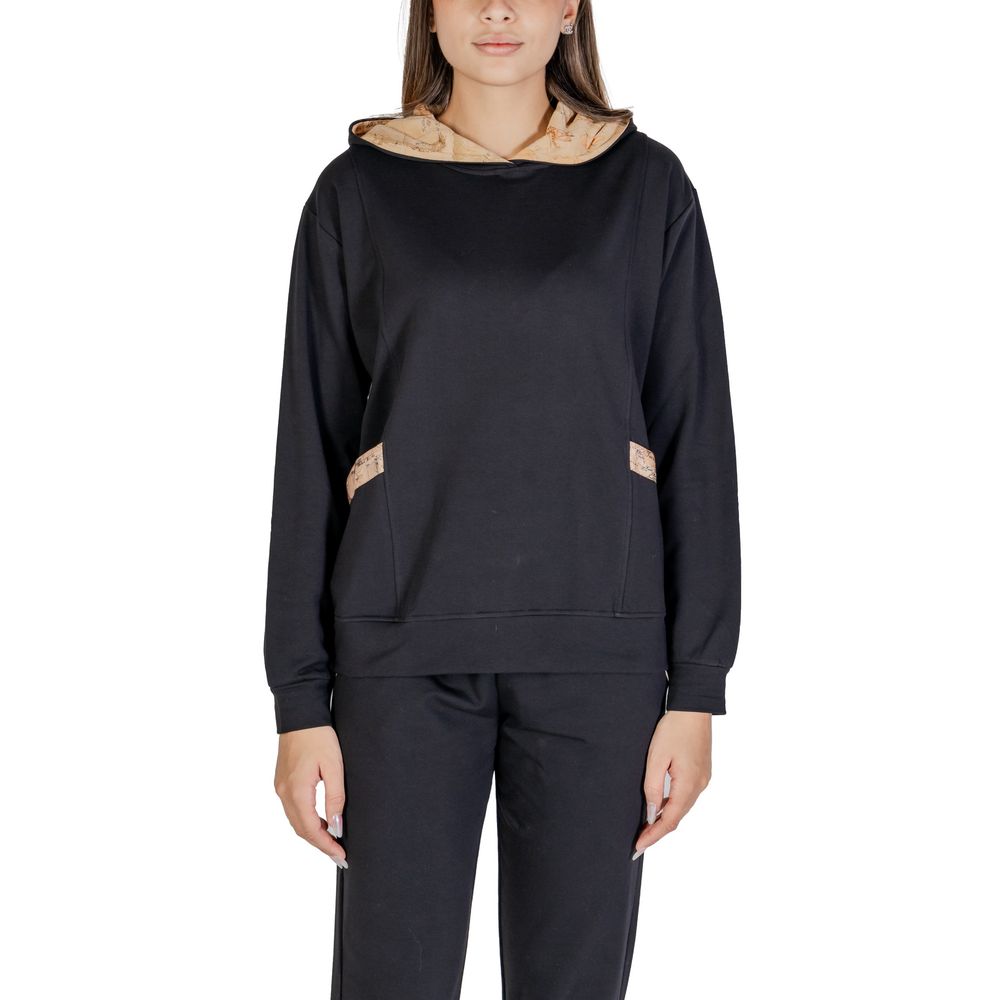 Alviero Martini Prima Classe Black Cotton Sweater Alviero Martini Prima Classe