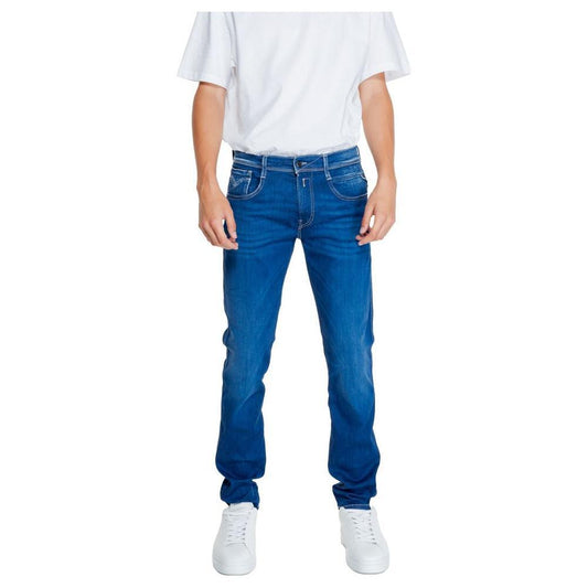 Replay Blue Cotton Relaxed Fit Jeans Replay
