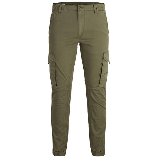 Jack Jones Green Cotton Jeans & Pant Jack Jones Dark Olive Green