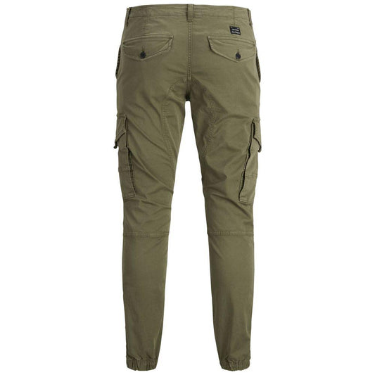Jack Jones Green Cotton Jeans & Pant Jack Jones Dark Olive Green