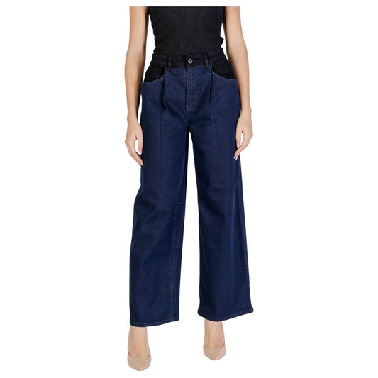 ICHI Blue Cotton Jeans & Pant