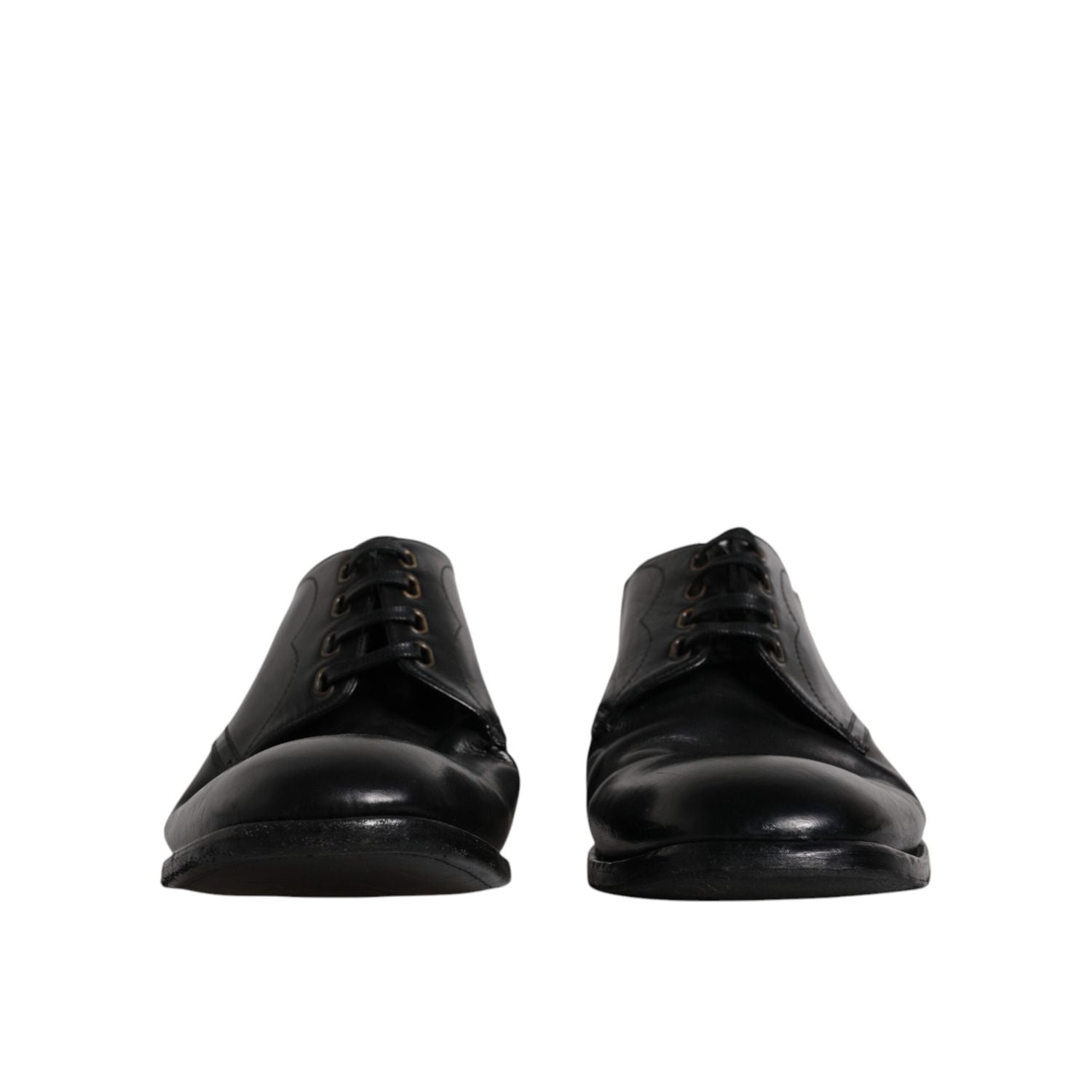 Dolce & Gabbana Black Leather Derby Formal Men Dress Shoes