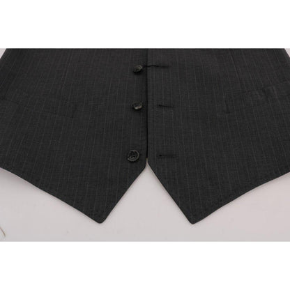 Dolce & Gabbana Gray STAFF Cotton Striped Vest