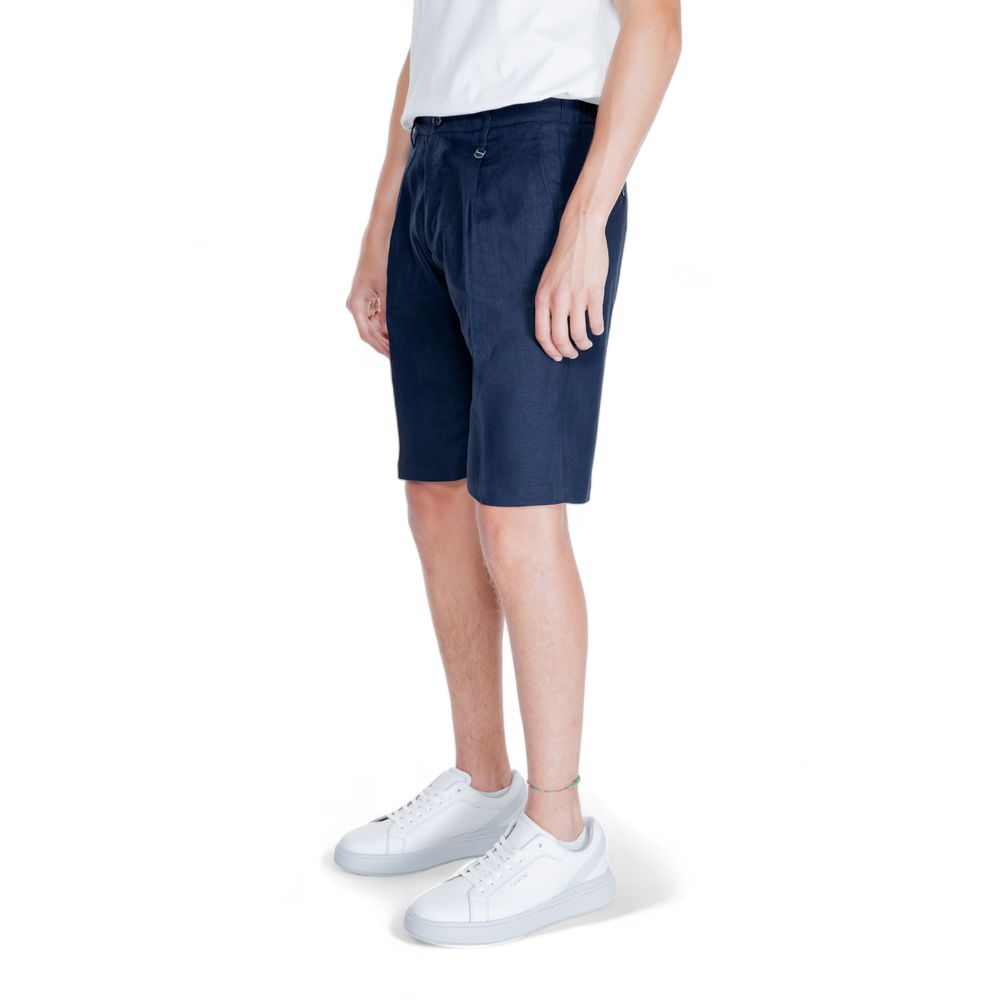 Antony Morato Blue Linen Bermuda Shorts