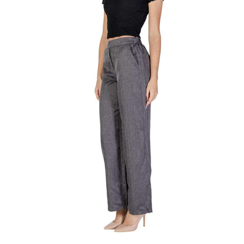 Jacqueline De Yong Gray Polyester Casual Pants
