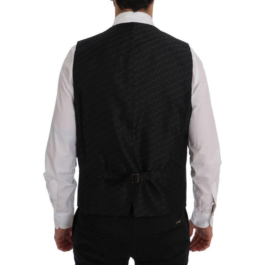 Dolce & Gabbana Gray STAFF Cotton Striped Vest