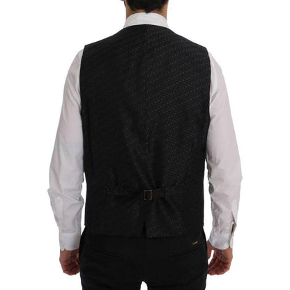 Dolce & Gabbana Gray STAFF Cotton Striped Vest