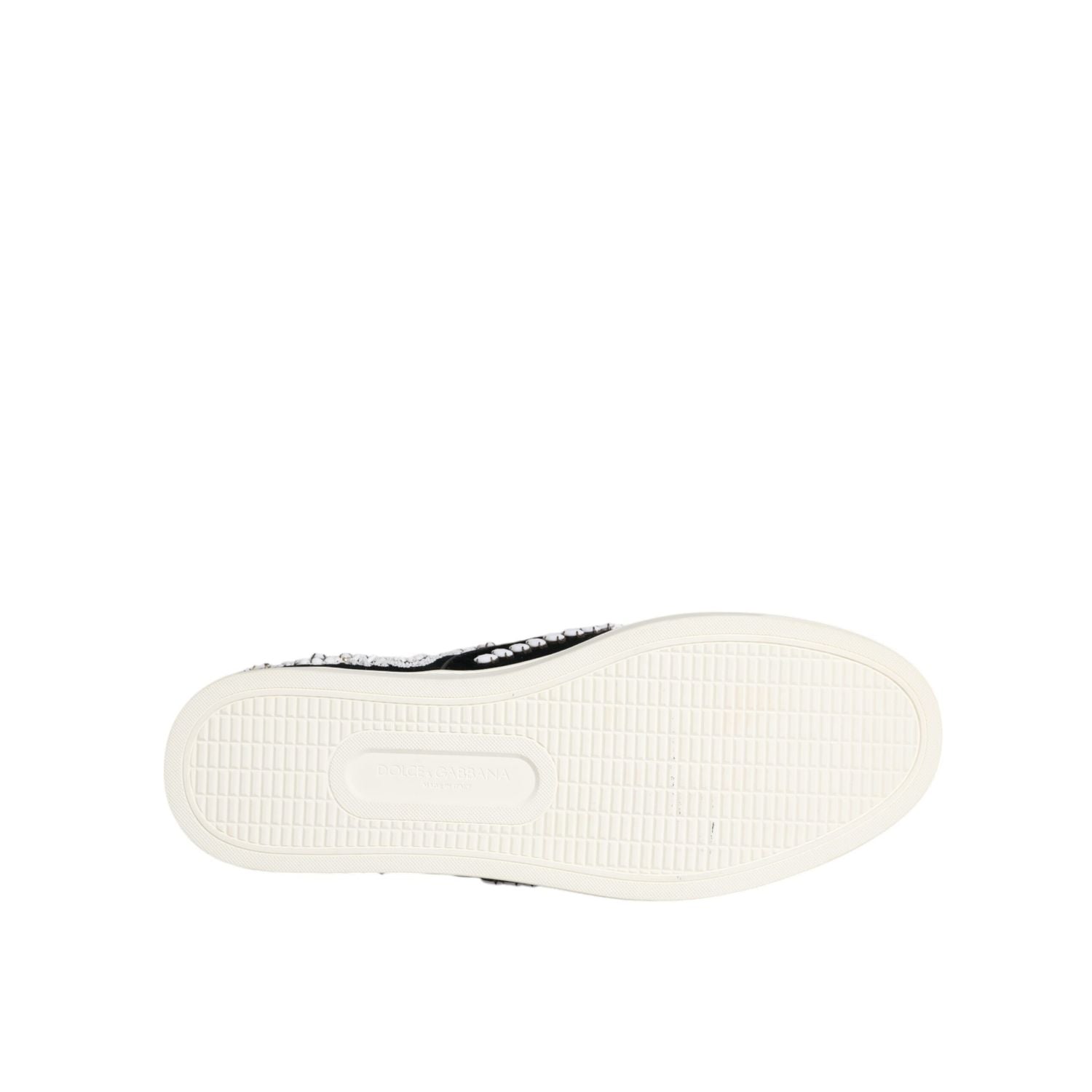 Dolce & Gabbana Black Embellished London Men Slip On Shoes