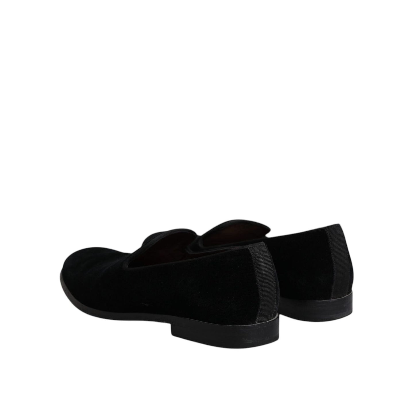 Dolce & Gabbana Black Velvet Loafers Formal Men Dress Shoes