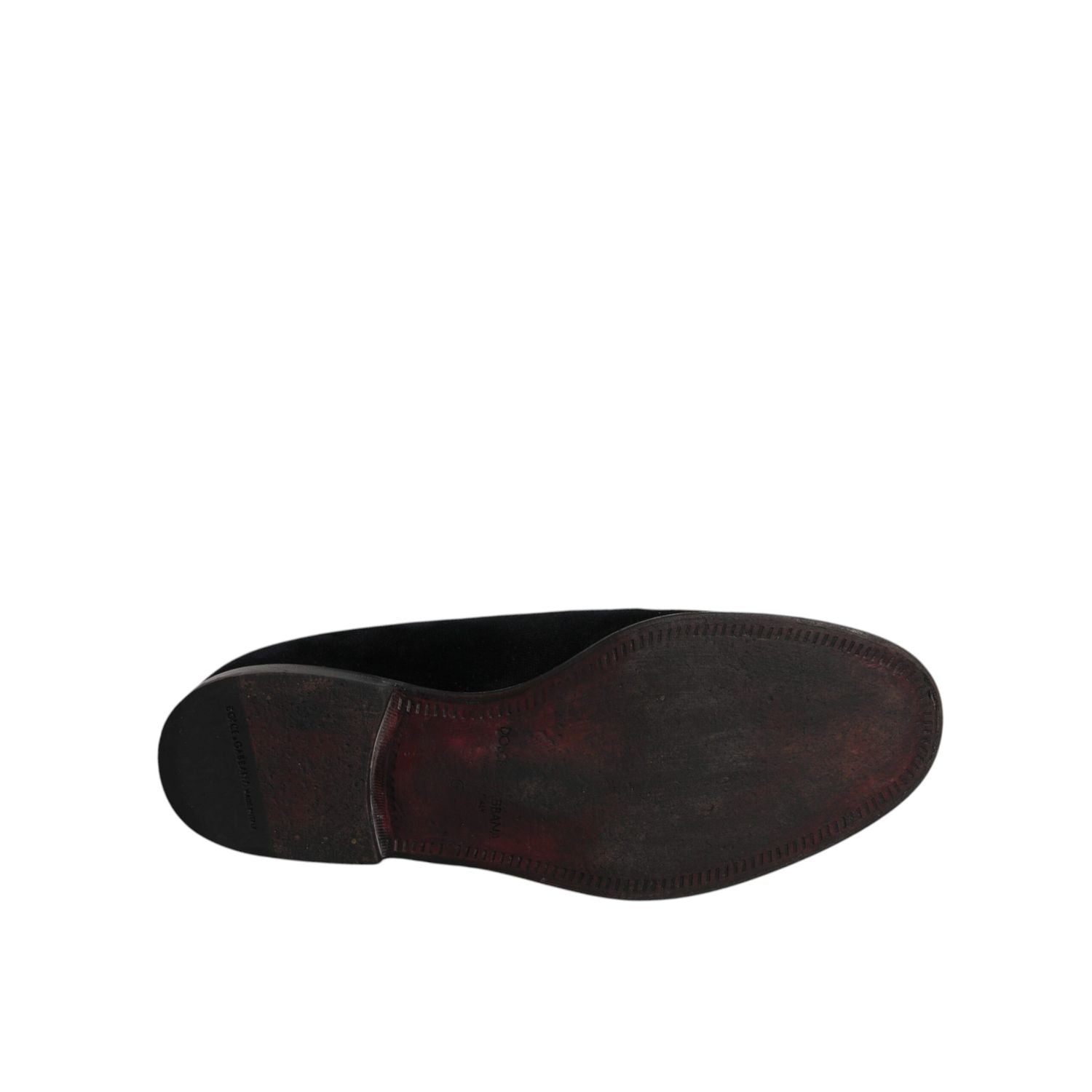 Dolce & Gabbana Black Velvet Loafers Formal Men Dress Shoes