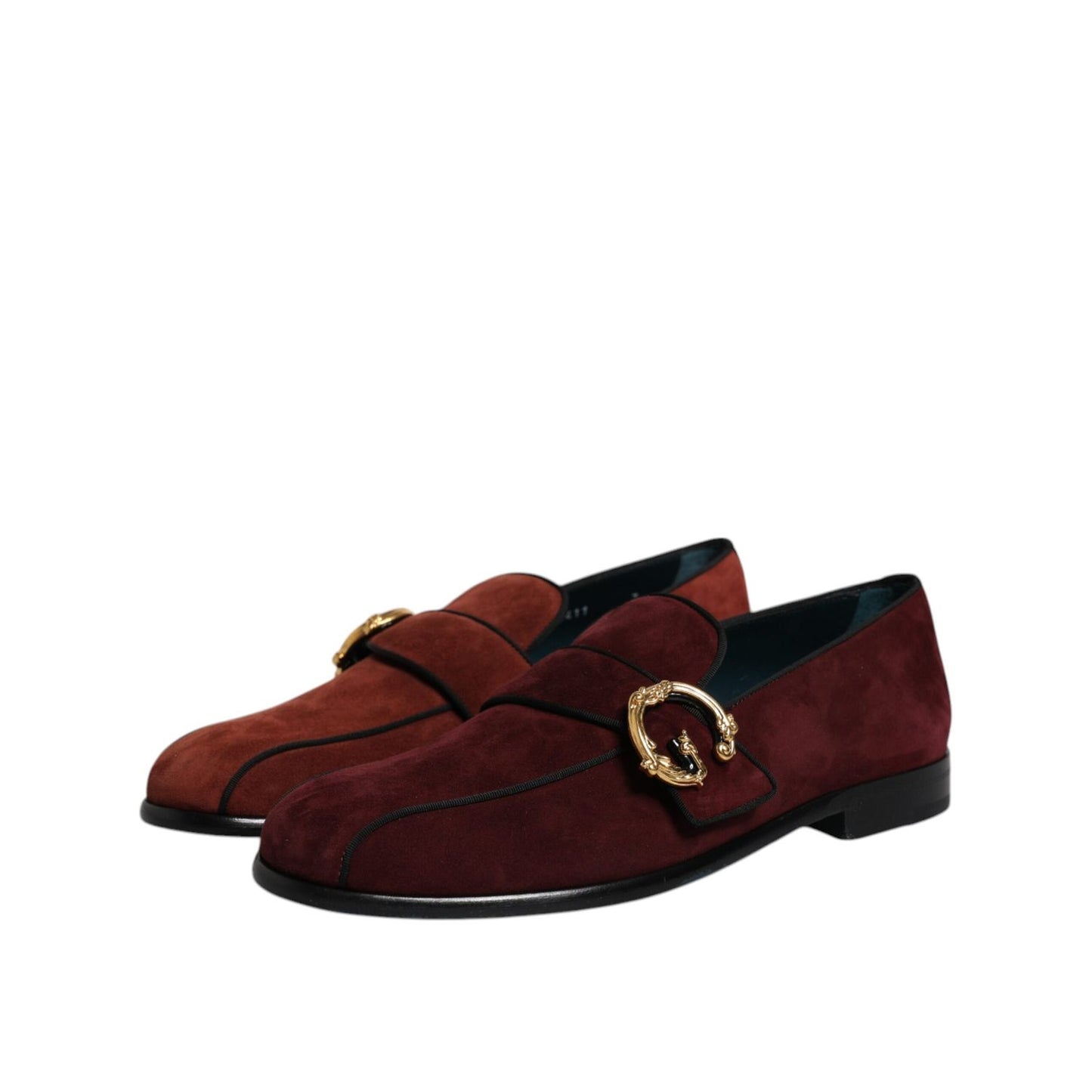 Dolce & Gabbana Bordeaux Suede Loafers Formal Men Dress Shoes