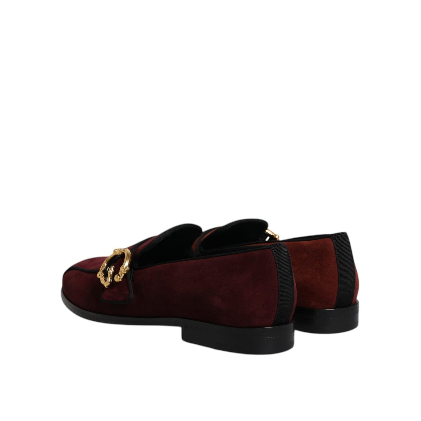 Dolce & Gabbana Bordeaux Suede Loafers Formal Men Dress Shoes