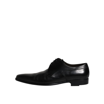 Dolce & Gabbana Black Leather Derby Men Formal Dress Shoes