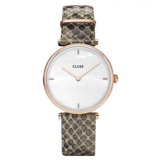 Cluse Beige Leather Dress Watch Cluse