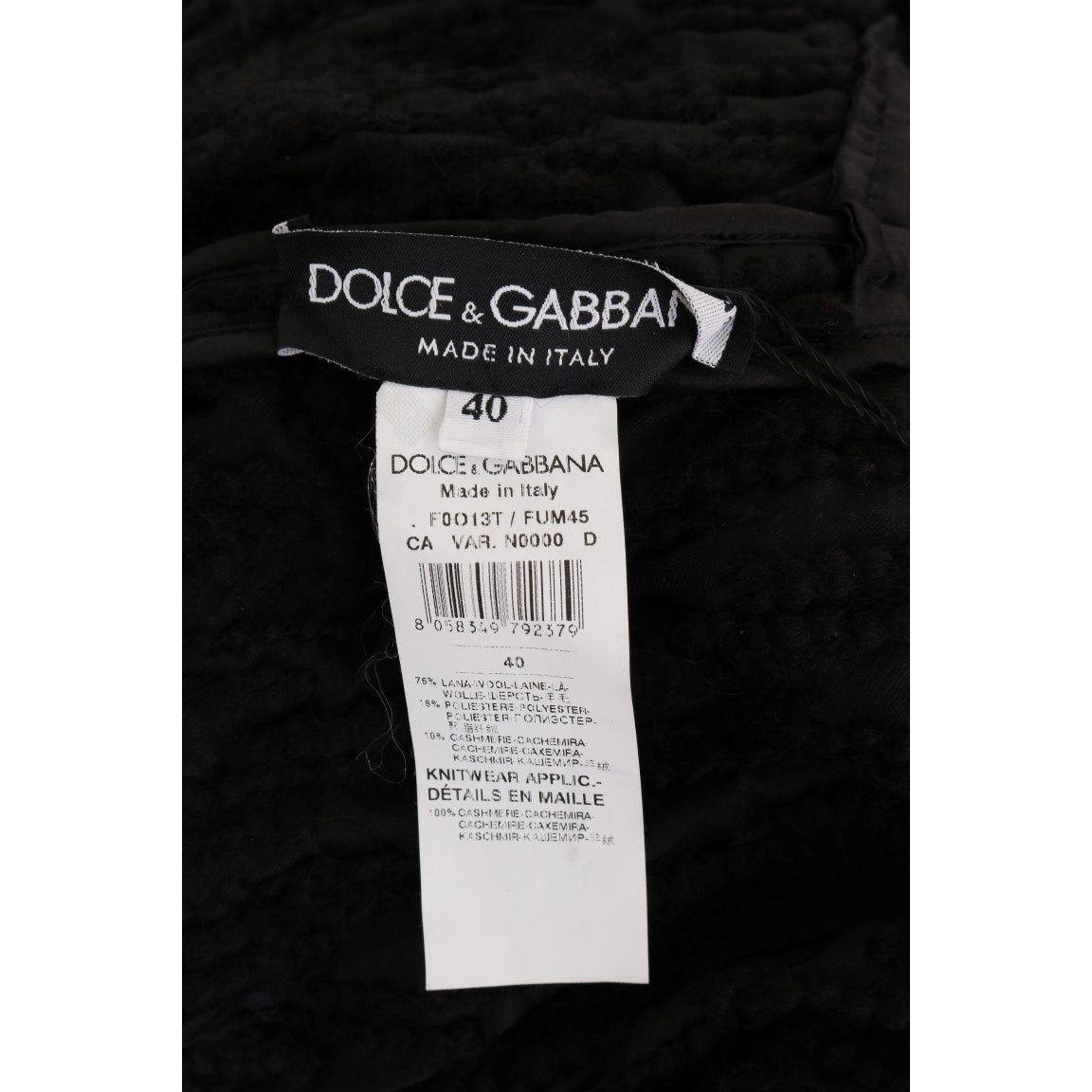 Dolce & Gabbana Elegant Black Fringed Wool-Cashmere Sweater Dolce & Gabbana